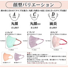 マスク 不織布 立体 55枚 44枚 33枚 バイカラー 小顔 丸顔 丸顔小 面長 3D 4層 おしゃれ 立体マスク 柔らかい 息しやすい 顔型 男女人気